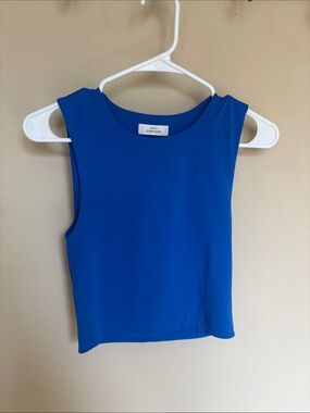 Aritzia Sleeveless fitted cropped Tank Top — Blue